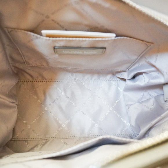 Michael Kors Avril Small Top Zip Satchel Shoulder Bag MK White Grey - Picture 4 of 7